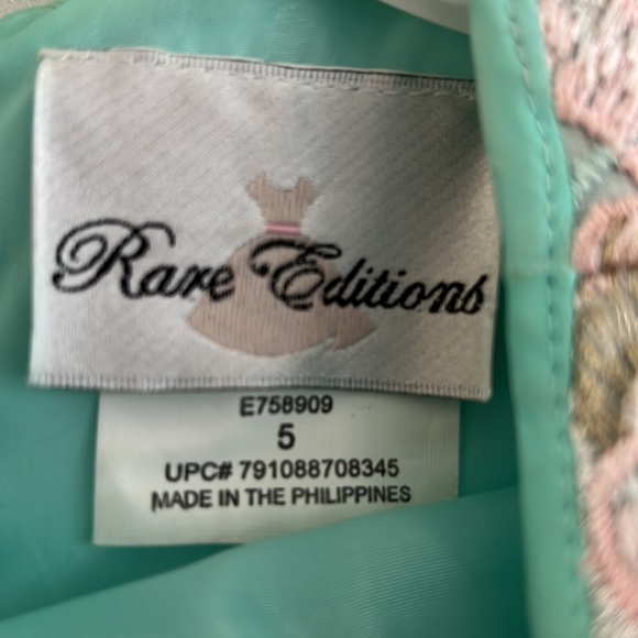 Girls Rare Editions Green Lace Floral Party Dress Sz 5 - Picture 8 of 13